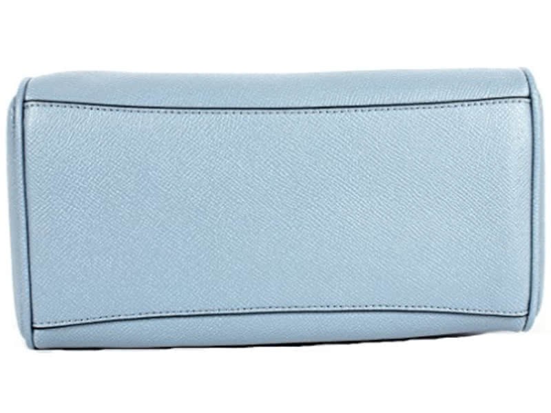 Coach Mini Bennett Crossbody Satchel Crossgrain Leather Blue 4