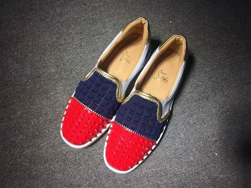Christian Louboutin Flat Red White Loafers Men Women 1