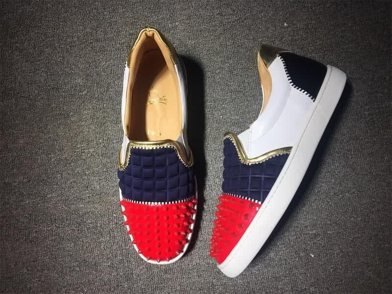 Christian Louboutin Flat Red White Loafers Men Women 4