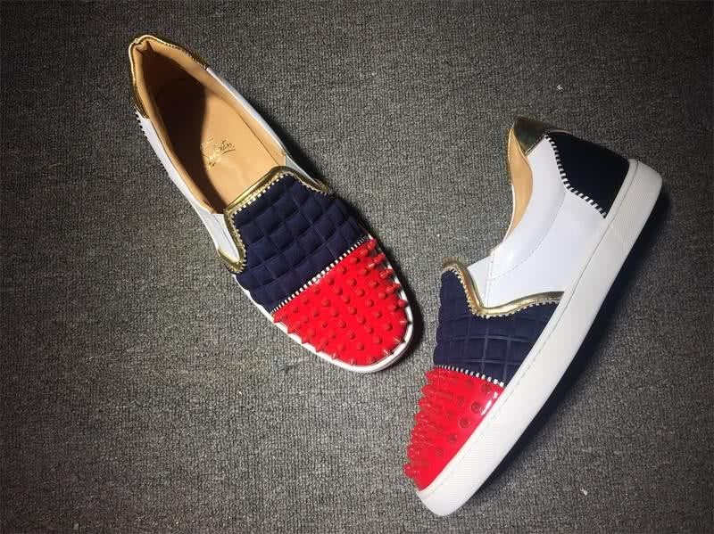 Christian Louboutin Flat Red White Loafers Men Women 5