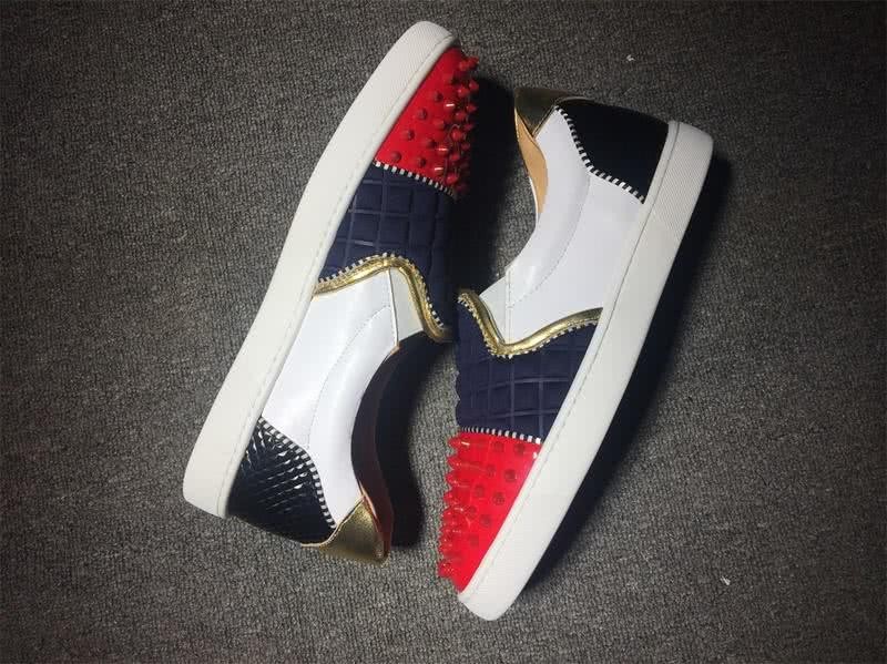 Christian Louboutin Flat Red White Loafers Men Women 7