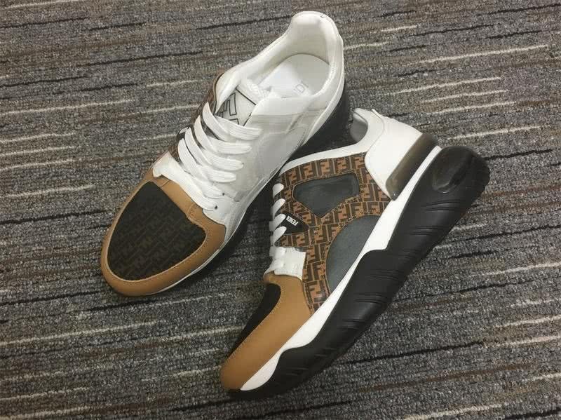 Fendi Sneakers Camel and White leather Black sole Men 1