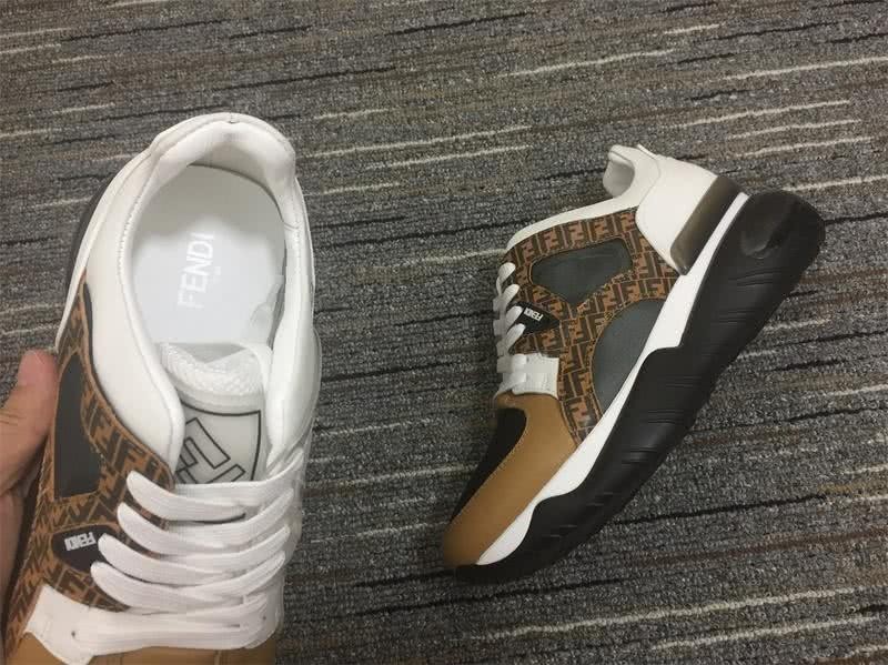 Fendi Sneakers Camel and White leather Black sole Men 8