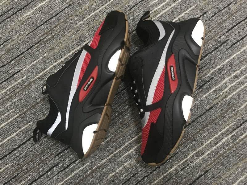 Christian Dior Sneakers 3022  Black Cotton Grid and Upper and Wave Sole Pink Tongue Men 7