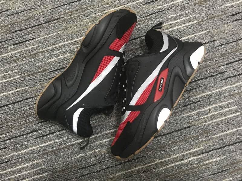 Christian Dior Sneakers 3022  Black Cotton Grid and Upper and Wave Sole Pink Tongue Men 8