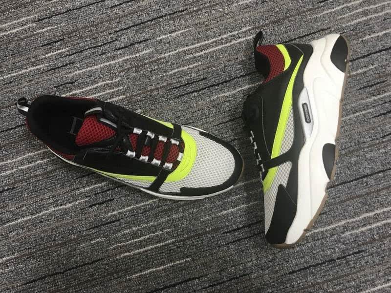 Christian Dior Sneakers 3026 Black Leather Burgundy upper White Wave Sole  Men 7