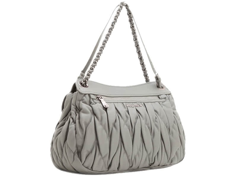 Miu Miu Matelasse Shoulder Bag Grey 4