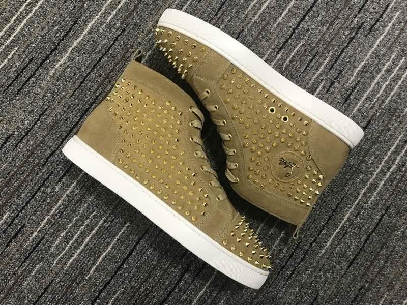 Christian Louboutin Louis Spikes Yellow Sneakers Men Women 7