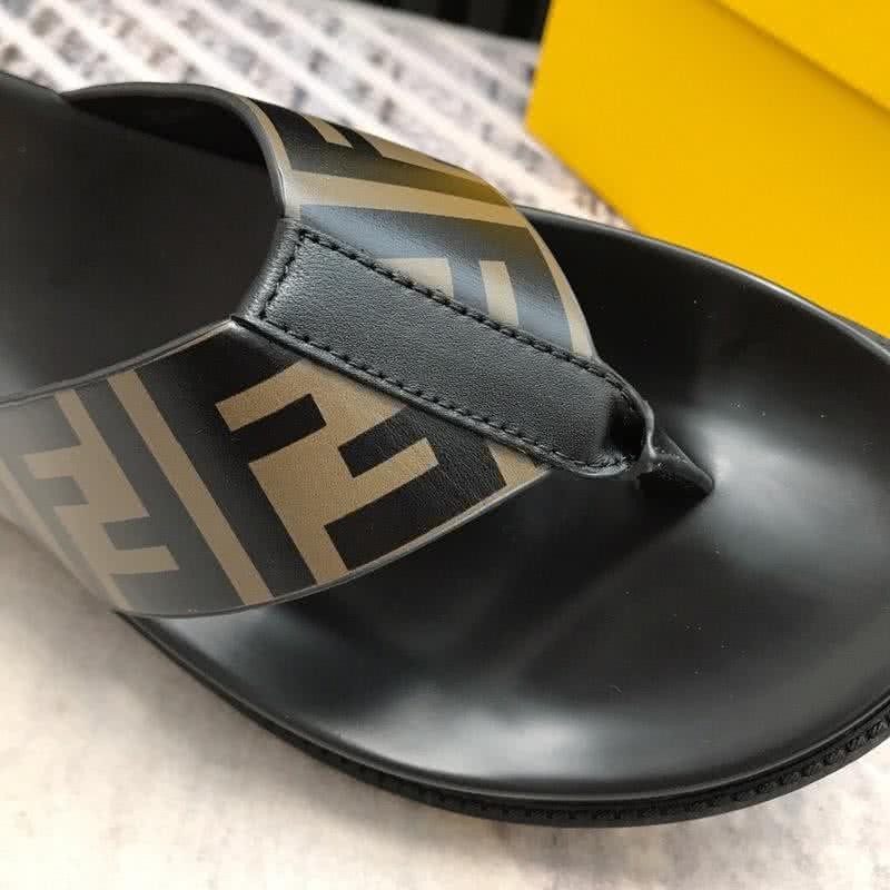 Fendi Flip Flops Black Brown Men 9