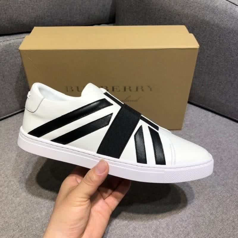 Burberry Fashion Comfortable Shoes Cowhide Black And White Men 2