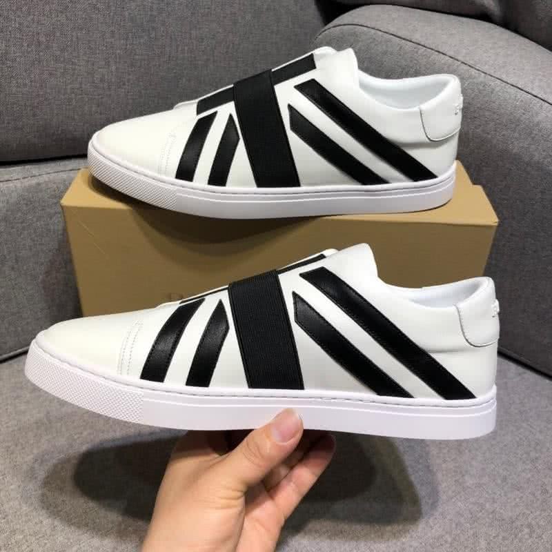 Burberry Fashion Comfortable Shoes Cowhide Black And White Men 5