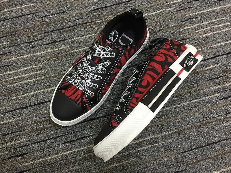 Christian Dior Sneakers 3033 Red Cotton with Patterns Black Tongue White Heel bumper Men 1