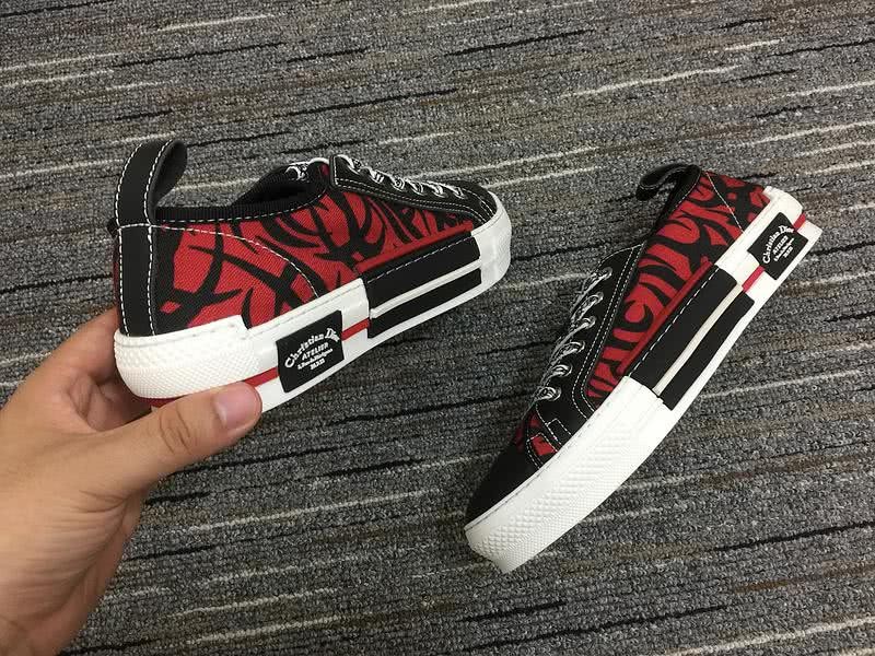 Christian Dior Sneakers 3033 Red Cotton with Patterns Black Tongue White Heel bumper Men 5