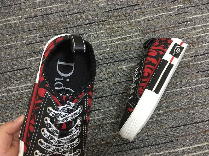 Christian Dior Sneakers 3033 Red Cotton with Patterns Black Tongue White Heel bumper Men 6