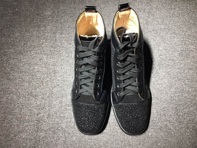 christian louboutin leather Black Sneakers Men Women 4