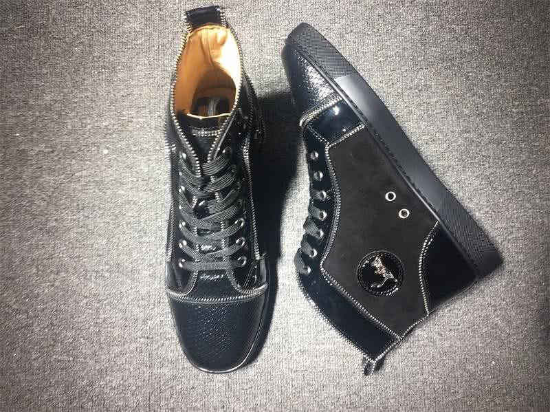 christian louboutin leather Black Sneakers Men Women 5