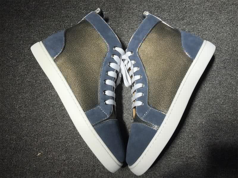 christian louboutin leather Blue Sneakers Men Women 2