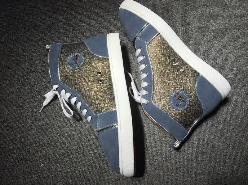 christian louboutin leather Blue Sneakers Men Women 5
