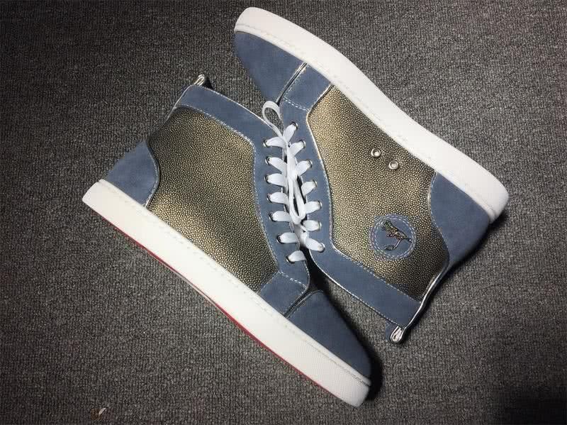 christian louboutin leather Blue Sneakers Men Women 6