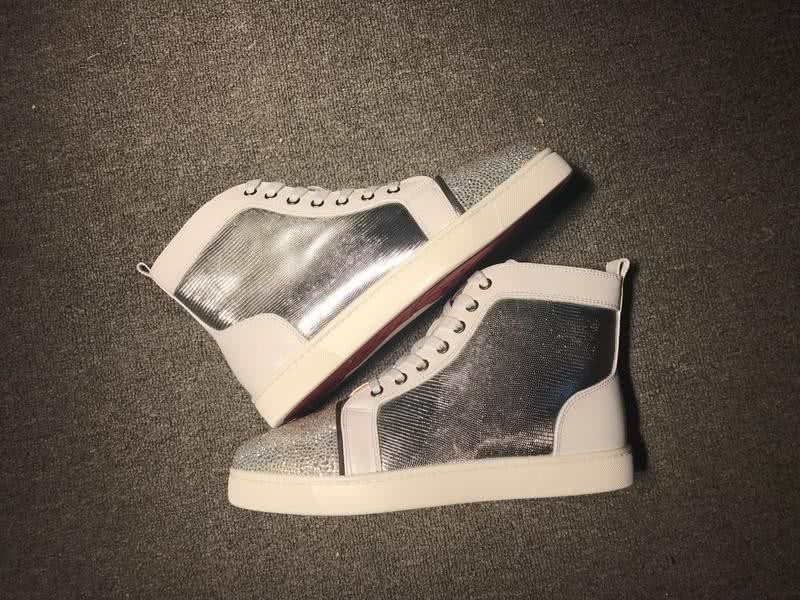 christian louboutin leather Silver Sneakers Men Women 3