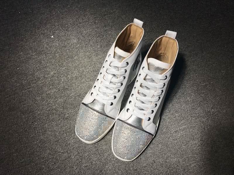 christian louboutin leather Silver Sneakers Men Women 1