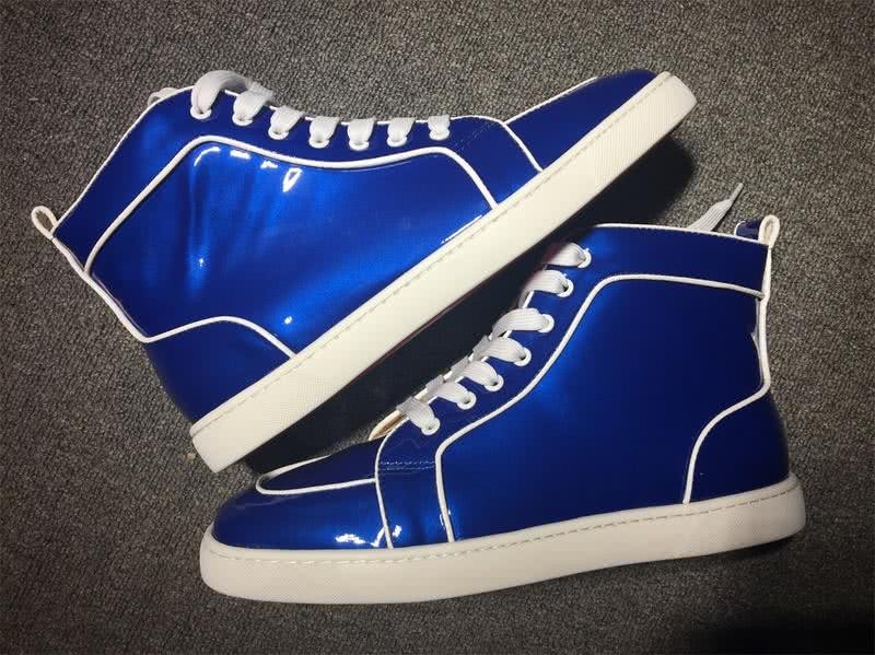 christian louboutin leather Blue Sneakers Men Women 2