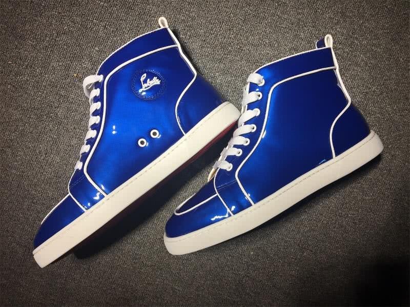 christian louboutin leather Blue Sneakers Men Women 5