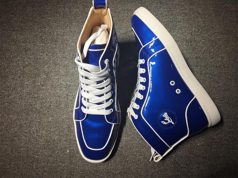 christian louboutin leather Blue Sneakers Men Women 7