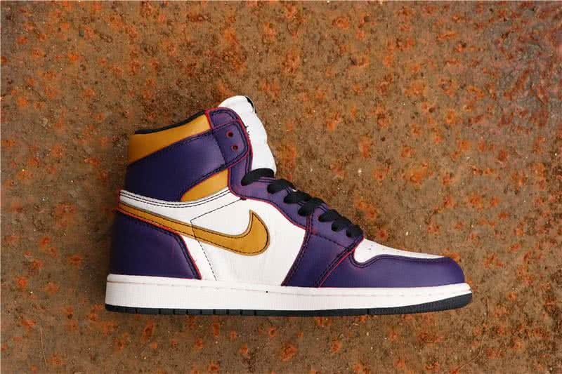 Nike SB x AirJordan1 High OG Court Purple White And Yellow Men 2