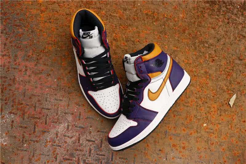 Nike SB x AirJordan1 High OG Court Purple White And Yellow Men 7