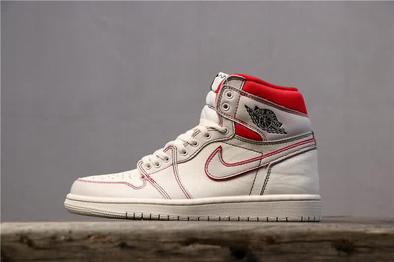 Air Jordan 1 Sail∕University Red And White Women/Men 1