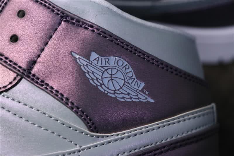 Air Jordan 1 Mid GS Mental Upper Purple And White Women 6
