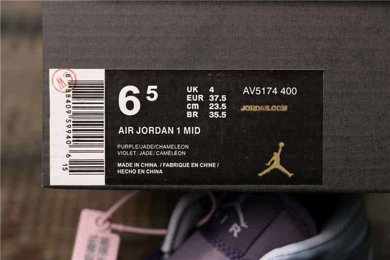 Air Jordan 1 Mid GS Mental Upper Purple And White Women 8