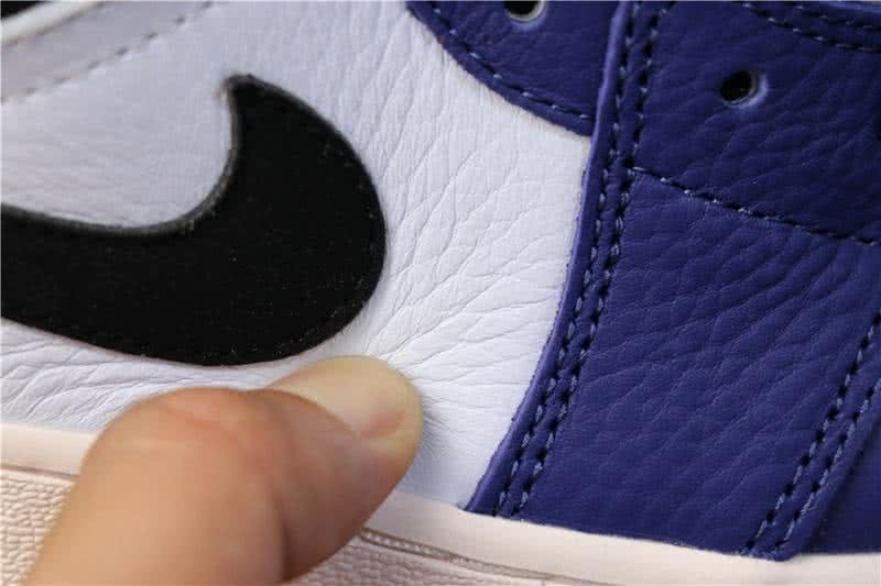 Air Jordan 1 MID Blue White And Black Women 5