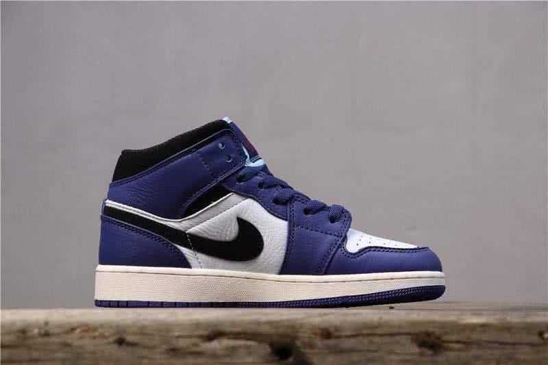 Air Jordan 1 MID Blue White And Black Women 6
