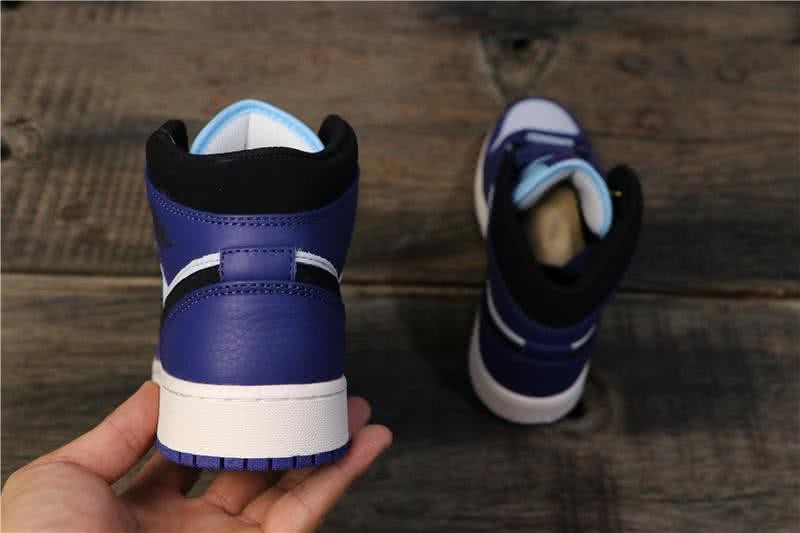 Air Jordan 1 MID Blue White And Black Women 8