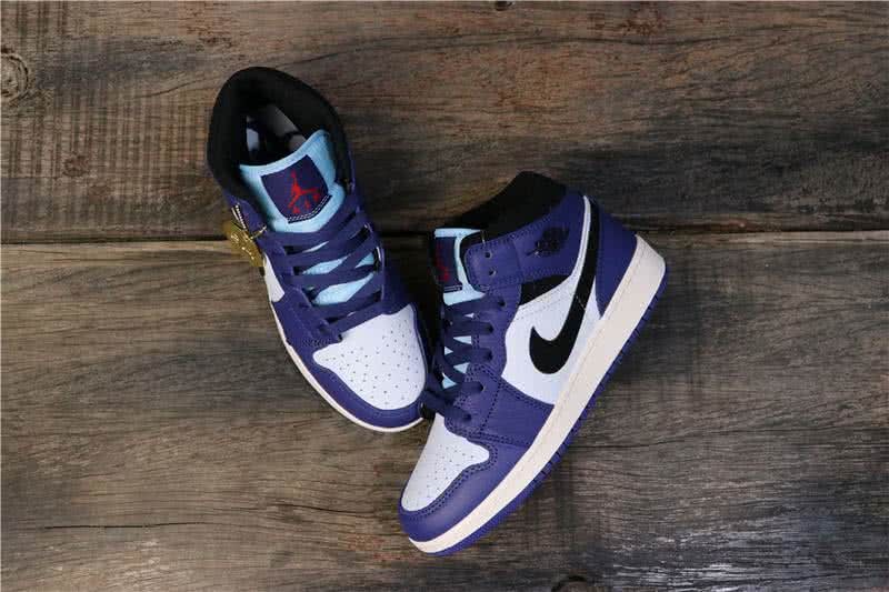 Air Jordan 1 MID Blue White And Black Women 12