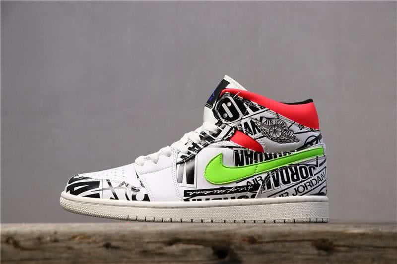 Air Jordan 1 MID White Red And Green Men 1