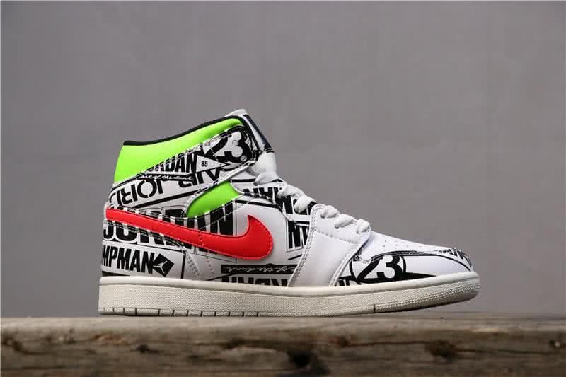 Air Jordan 1 MID White Red And Green Men 7