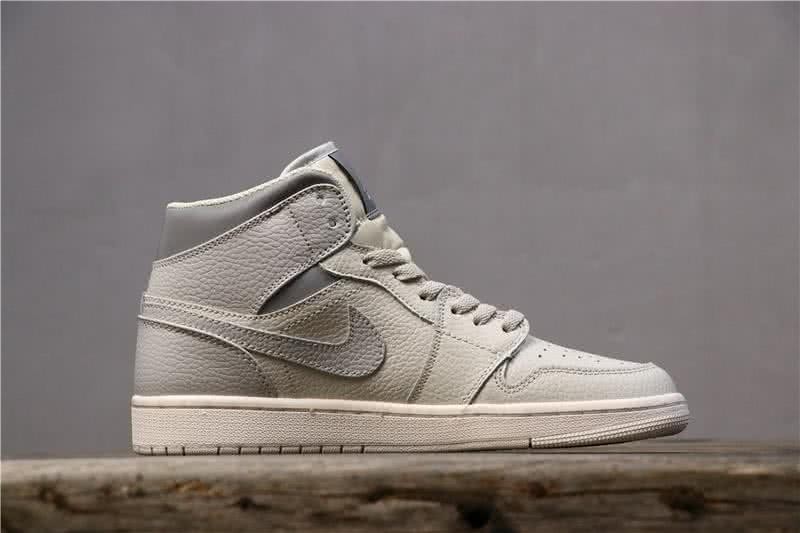 Air Jordan 1 MID White And Grey Men 2