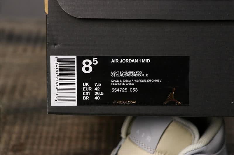 Air Jordan 1 MID White And Grey Men 9