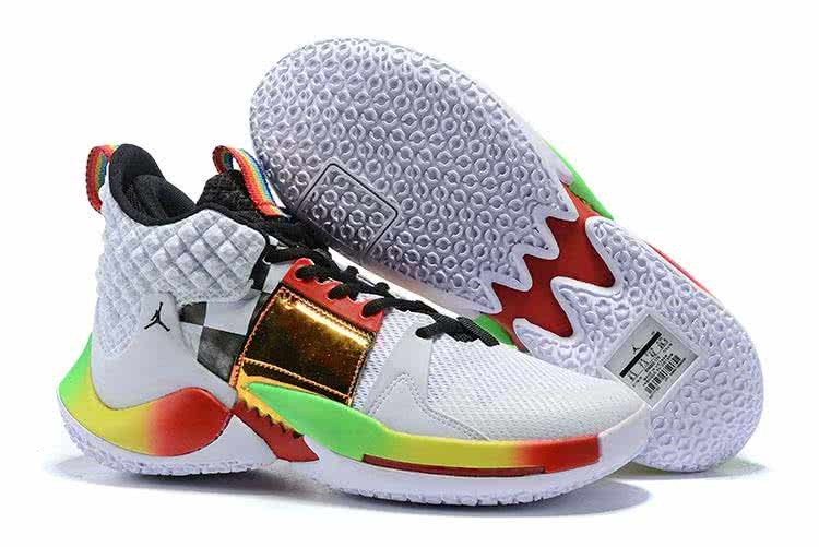 Air Jordan 1 Shoes White Yellow Orange And Green Men 1