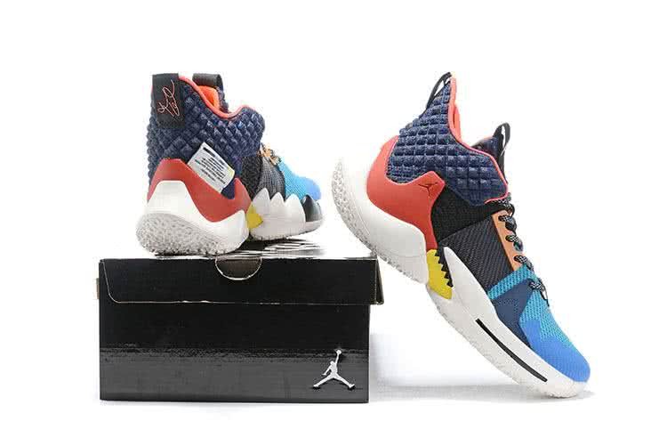 Air Jordan 1 Shoes Blue Yellow Orange And White Men 2