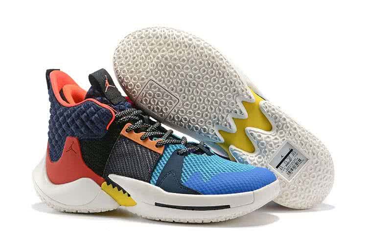 Air Jordan 1 Shoes Blue Yellow Orange And White Men 1