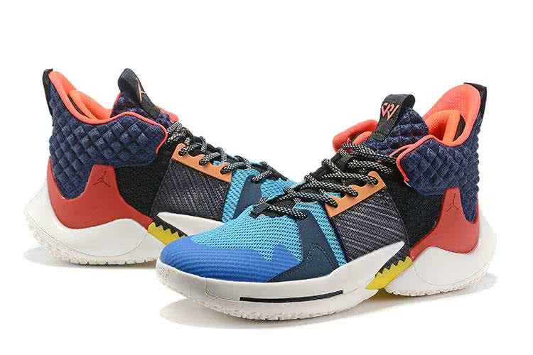 Air Jordan 1 Shoes Blue Yellow Orange And White Men 3