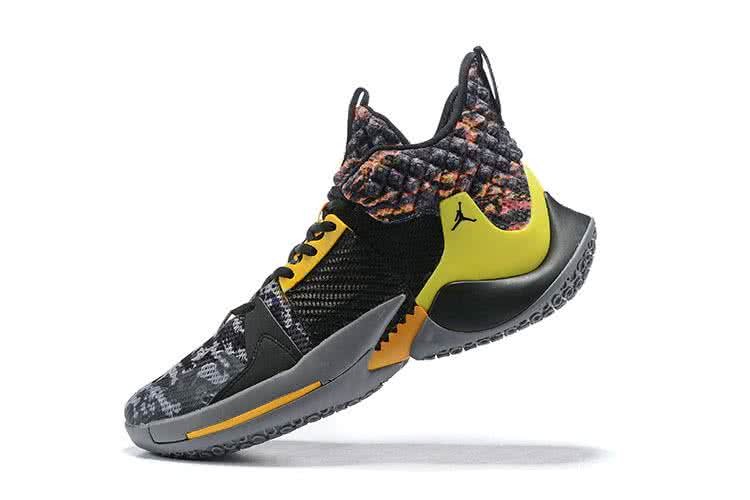 Air Jordan 1 Shoes Black Grey And Yellow Men 2