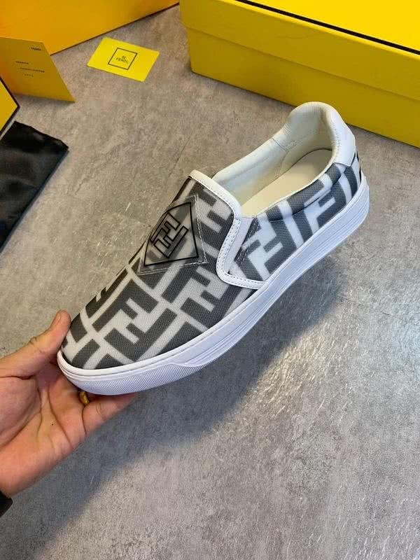 Fendi Sneakers White Upper Black Letter Men 3