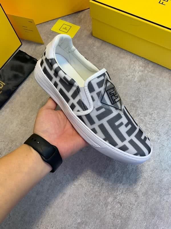 Fendi Sneakers White Upper Black Letter Men 4
