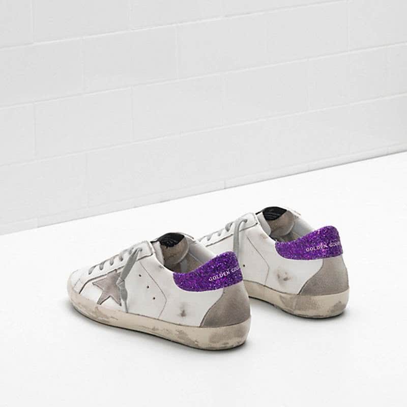 Golden Goose Superstar G34WS590.M49 White Upper in Calf Leather Suede Star Glitter Coated Heel Tab Men Women 3