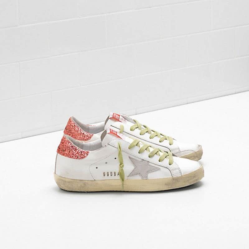 Golden Goose Superstar G34WS590.N90 White Upper in Calf Leather Suede Star Glitter Coated Heel Tab Men Women 1